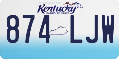 KY license plate 874LJW