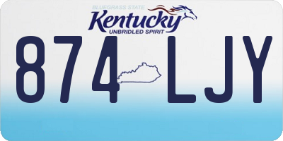 KY license plate 874LJY