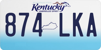 KY license plate 874LKA