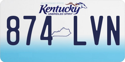 KY license plate 874LVN