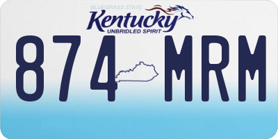 KY license plate 874MRM