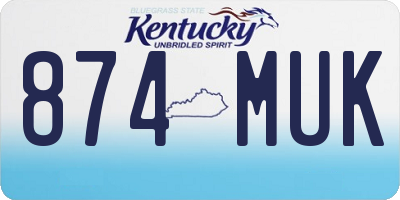 KY license plate 874MUK