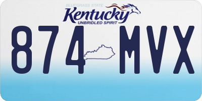 KY license plate 874MVX