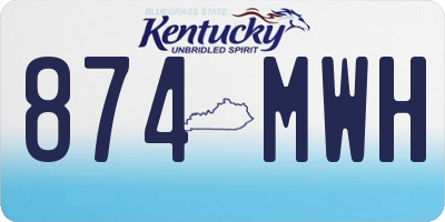 KY license plate 874MWH