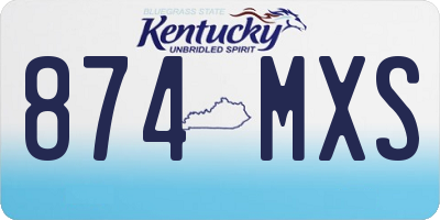 KY license plate 874MXS