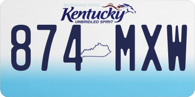 KY license plate 874MXW