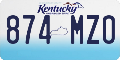KY license plate 874MZO