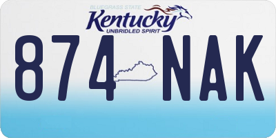KY license plate 874NAK