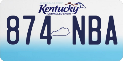 KY license plate 874NBA