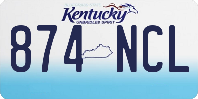 KY license plate 874NCL