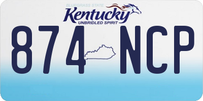 KY license plate 874NCP