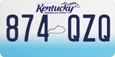 KY license plate 874QZQ