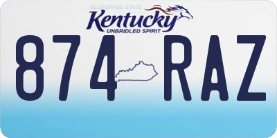 KY license plate 874RAZ