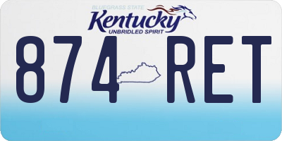 KY license plate 874RET