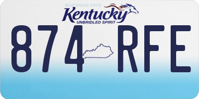 KY license plate 874RFE