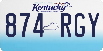 KY license plate 874RGY