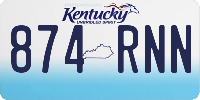 KY license plate 874RNN