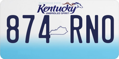 KY license plate 874RNO