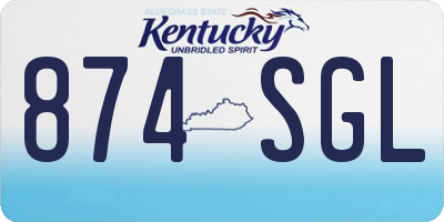 KY license plate 874SGL