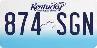 KY license plate 874SGN