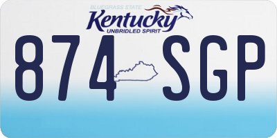 KY license plate 874SGP