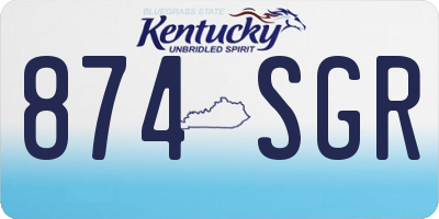 KY license plate 874SGR