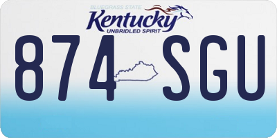 KY license plate 874SGU