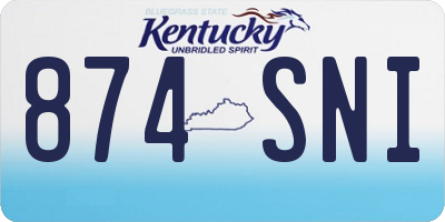 KY license plate 874SNI