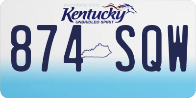 KY license plate 874SQW