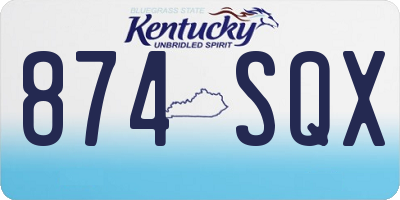 KY license plate 874SQX
