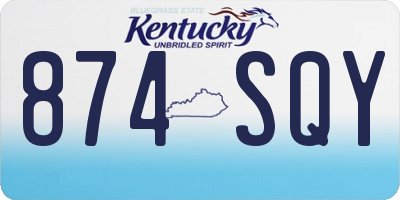 KY license plate 874SQY
