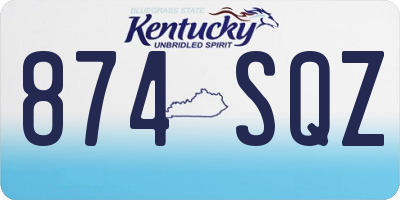 KY license plate 874SQZ