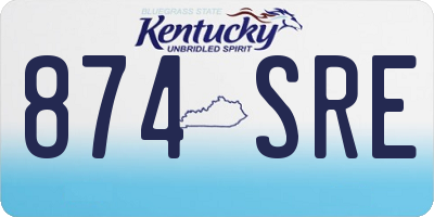 KY license plate 874SRE