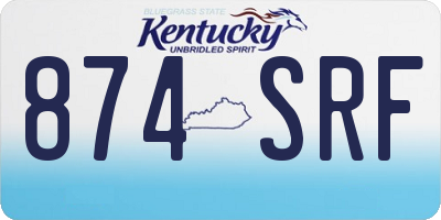 KY license plate 874SRF