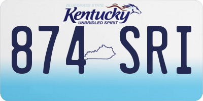 KY license plate 874SRI