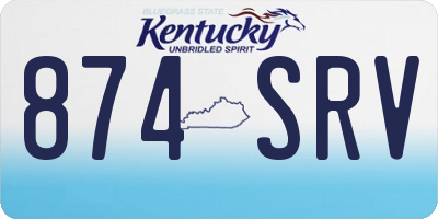 KY license plate 874SRV