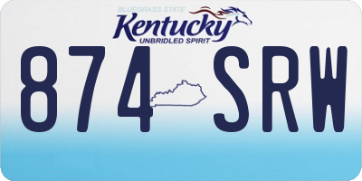 KY license plate 874SRW