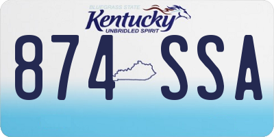 KY license plate 874SSA