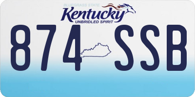 KY license plate 874SSB
