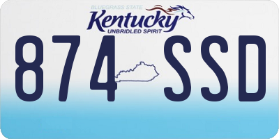 KY license plate 874SSD