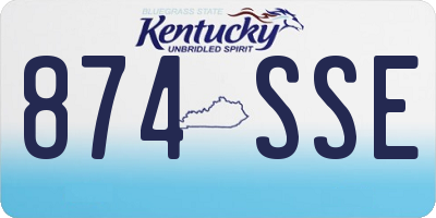 KY license plate 874SSE