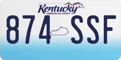 KY license plate 874SSF