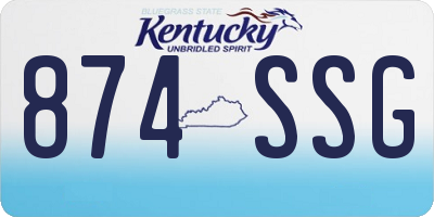 KY license plate 874SSG