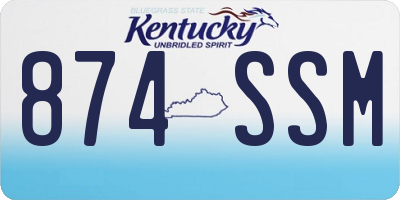 KY license plate 874SSM