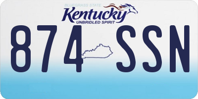 KY license plate 874SSN