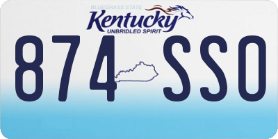 KY license plate 874SSO