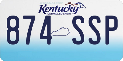 KY license plate 874SSP