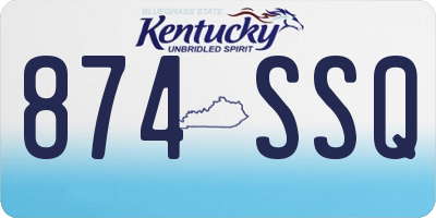 KY license plate 874SSQ