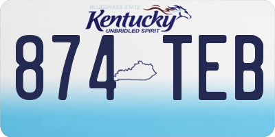 KY license plate 874TEB