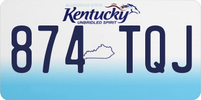 KY license plate 874TQJ